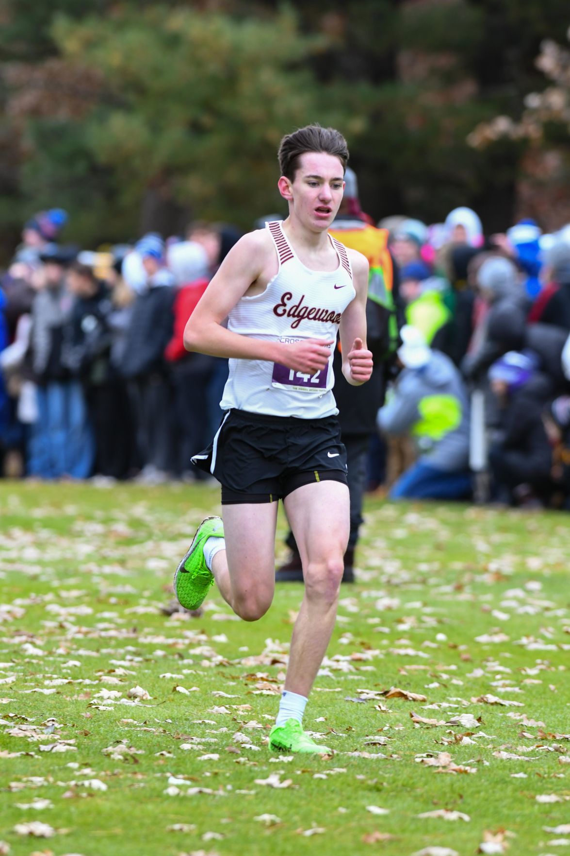 WIAA state cross country photo: Leo Richardson, Madison Edgewood